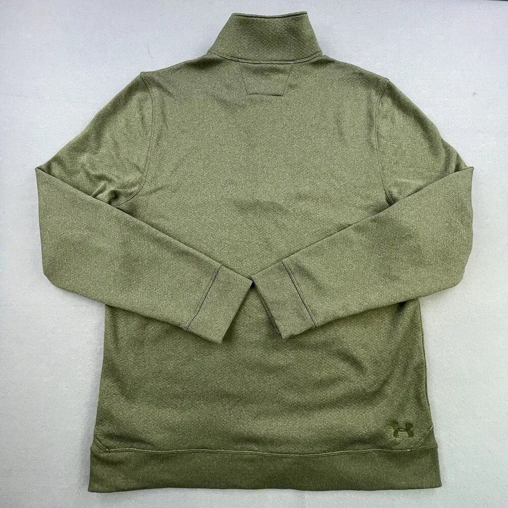 Under Armor 1/4 Zip Pullover Men’s M Army Green Cold Gear Micro Fleece Lined